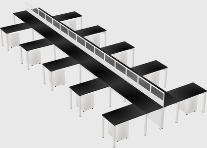 Shared l-shape cubicle