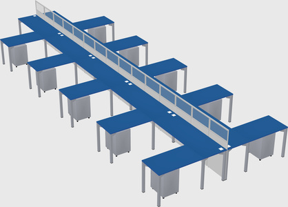Shared l-shape cubicle