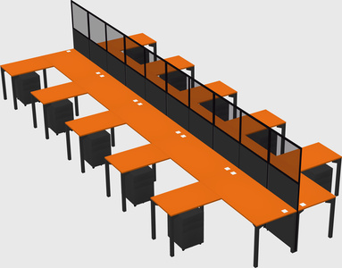 Shared l-shape cubicle