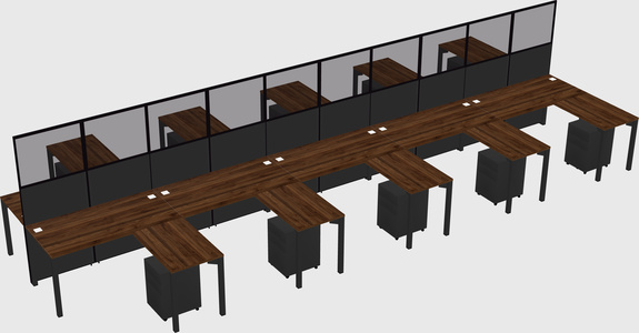 Shared l-shape cubicle