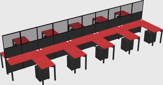 Shared l-shape cubicle