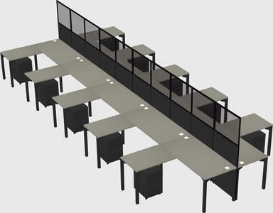 Shared l-shape cubicle