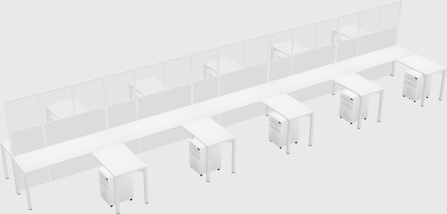 Shared l-shape cubicle