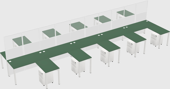 Shared l-shape cubicle