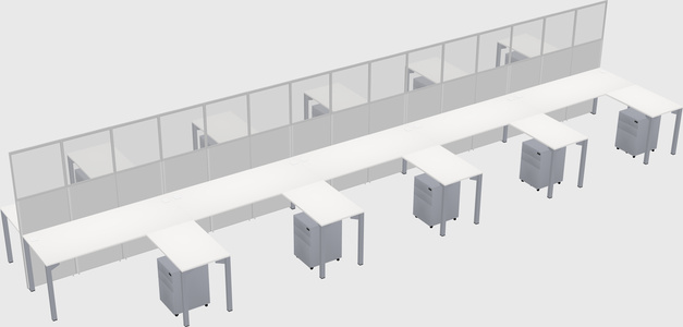 Shared l-shape cubicle