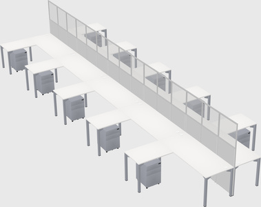 Shared l-shape cubicle