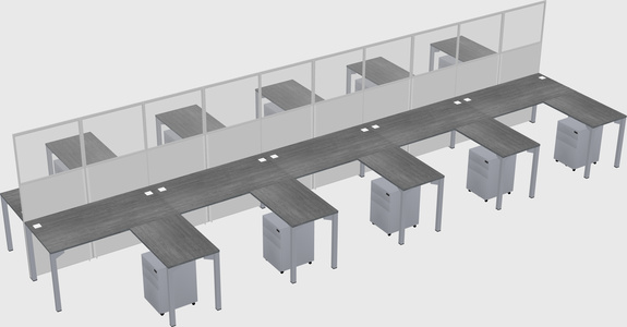Shared l-shape cubicle
