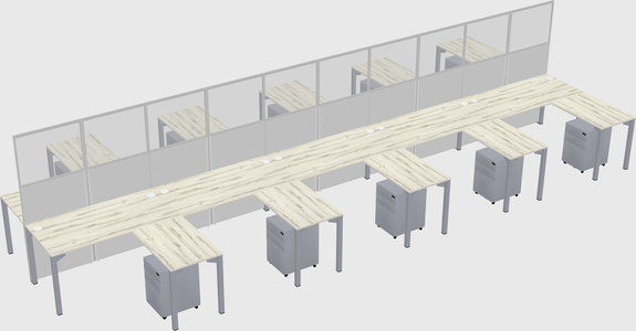 Shared l-shape cubicle