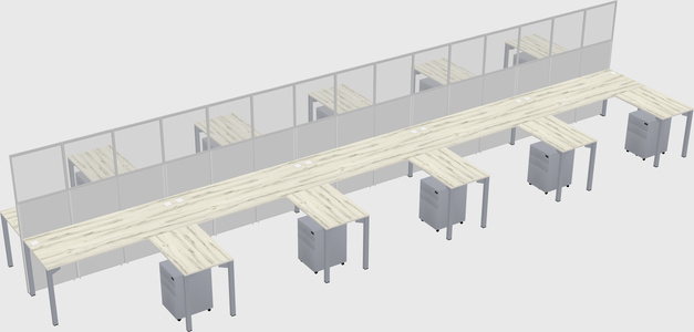 Shared l-shape cubicle