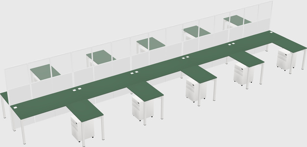 Shared l-shape cubicle