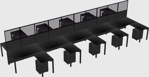 Shared l-shape cubicle
