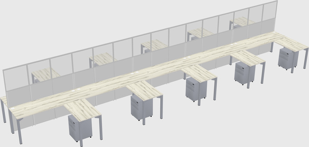Shared l-shape cubicle