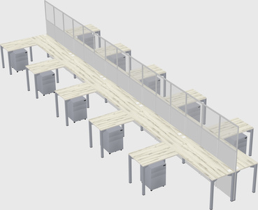 Shared l-shape cubicle
