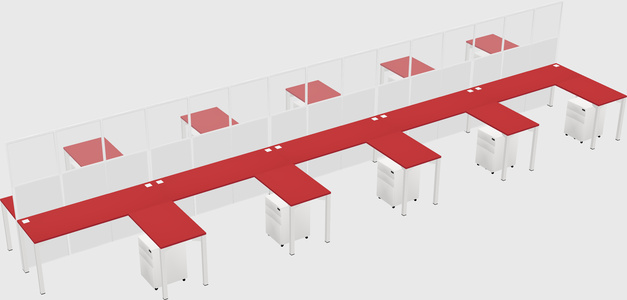 Shared l-shape cubicle