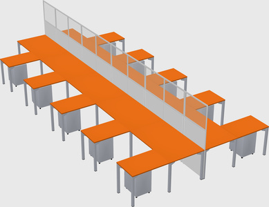 Shared l-shape cubicle