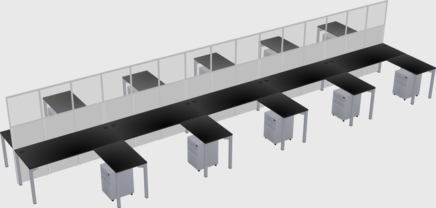 Shared l-shape cubicle