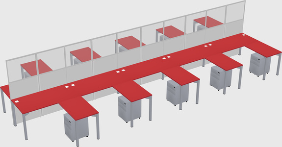 Shared l-shape cubicle