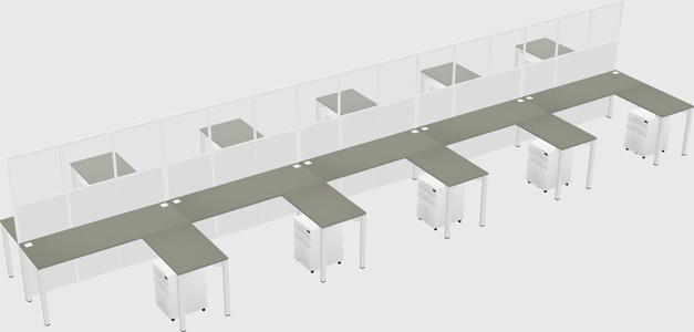 Shared l-shape cubicle