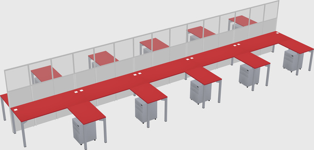 Shared l-shape cubicle