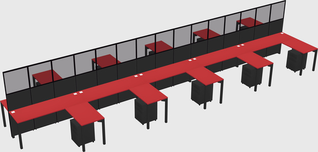 Shared l-shape cubicle