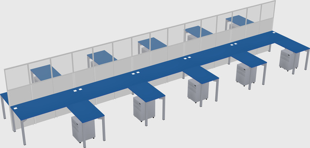 Shared l-shape cubicle
