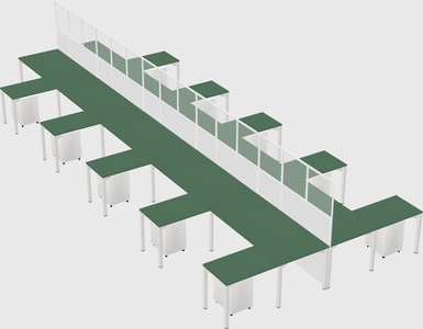 Shared l-shape cubicle