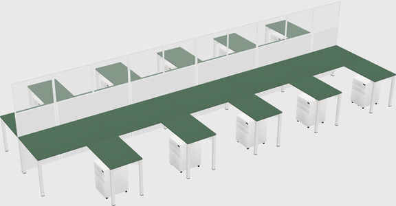 Shared l-shape cubicle