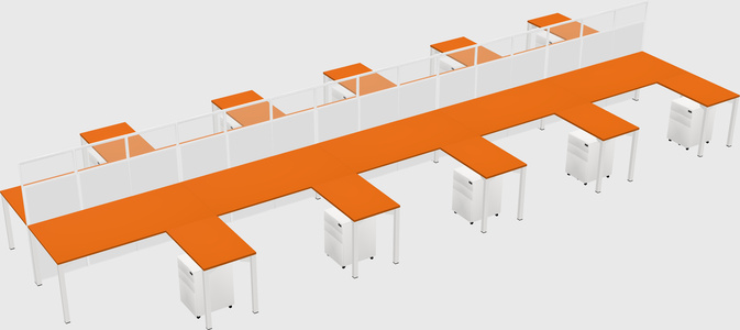 Shared l-shape cubicle