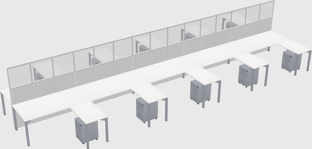 Shared l-shape cubicle