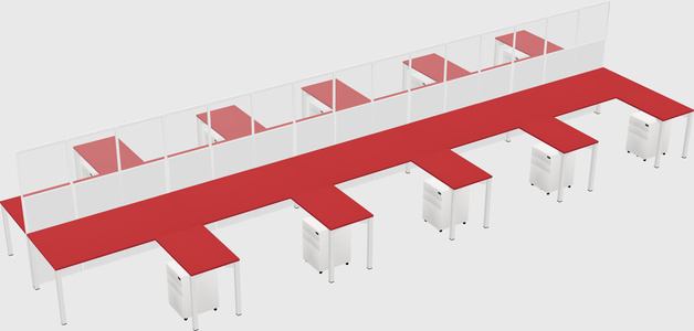 Shared l-shape cubicle