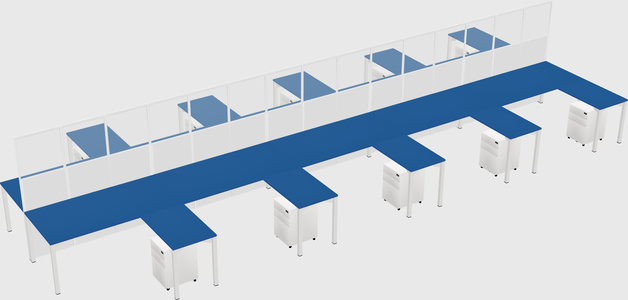 Shared l-shape cubicle