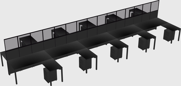 Shared l-shape cubicle