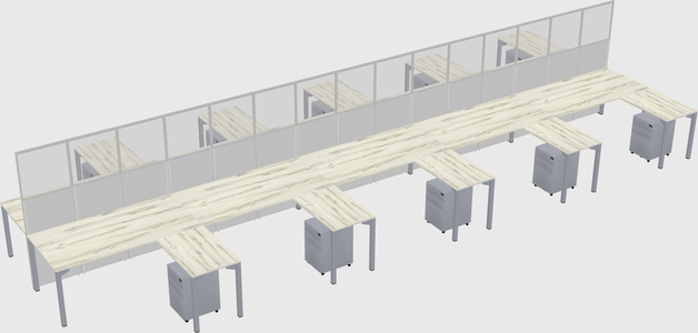 Shared l-shape cubicle