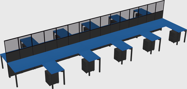 Shared l-shape cubicle