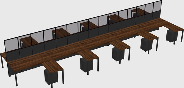 Shared l-shape cubicle