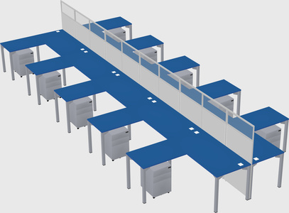 Shared l-shape cubicle