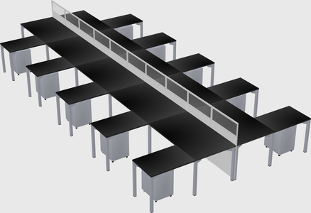 Shared l-shape cubicle