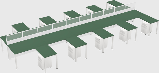 Shared l-shape cubicle