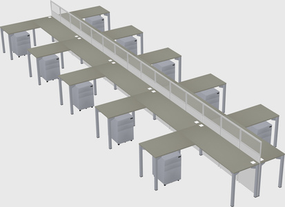Shared l-shape cubicle