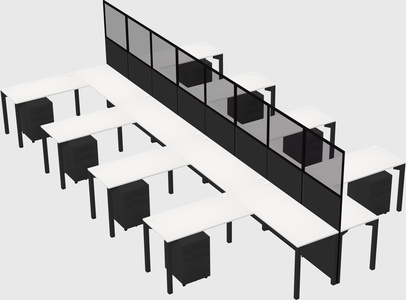 Shared l-shape cubicle
