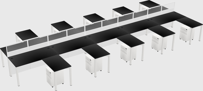 Shared l-shape cubicle