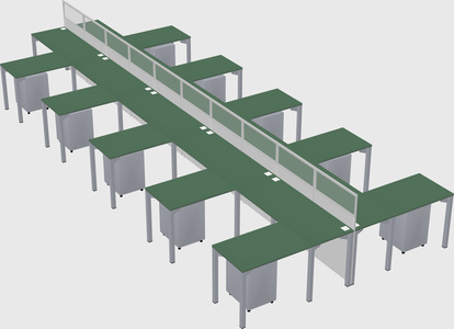 Shared l-shape cubicle