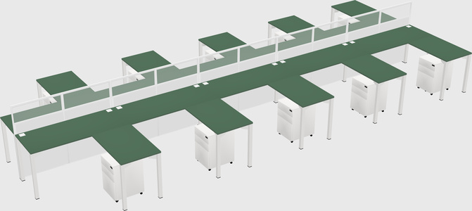 Shared l-shape cubicle