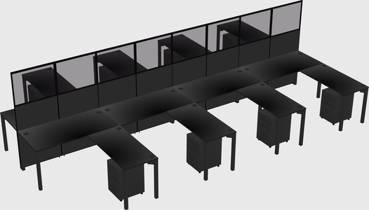Shared l-shape cubicle