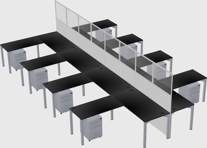 Shared l-shape cubicle