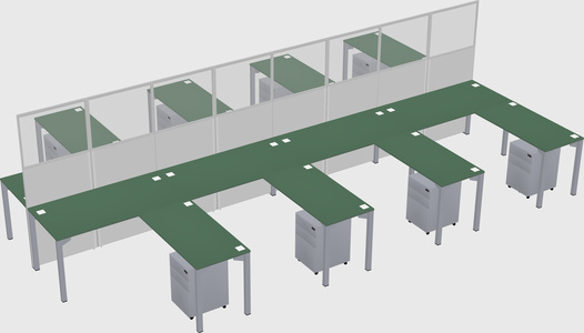 Shared l-shape cubicle