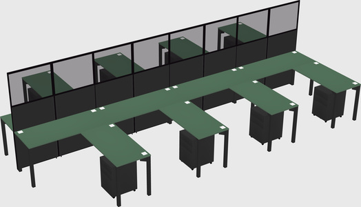 Shared l-shape cubicle