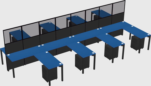 Shared l-shape cubicle