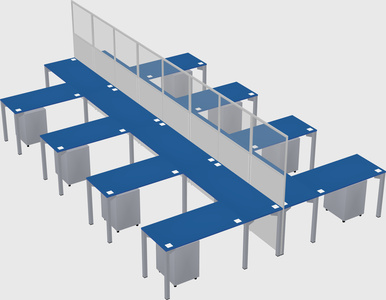 Shared l-shape cubicle