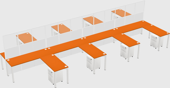 Shared l-shape cubicle